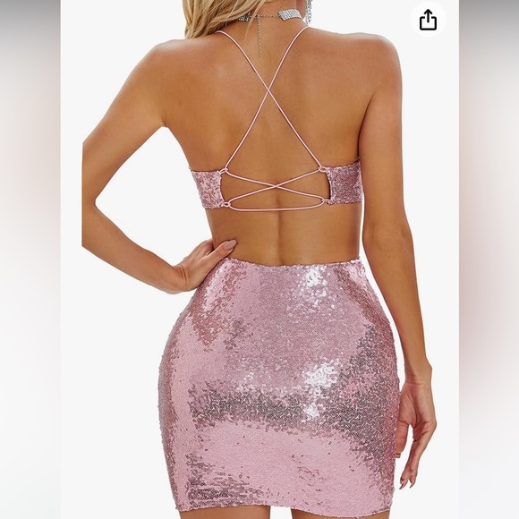 NWT Just Quella green sequin cut out, body cone, mini party dress size XS. - Picture 2 of 12